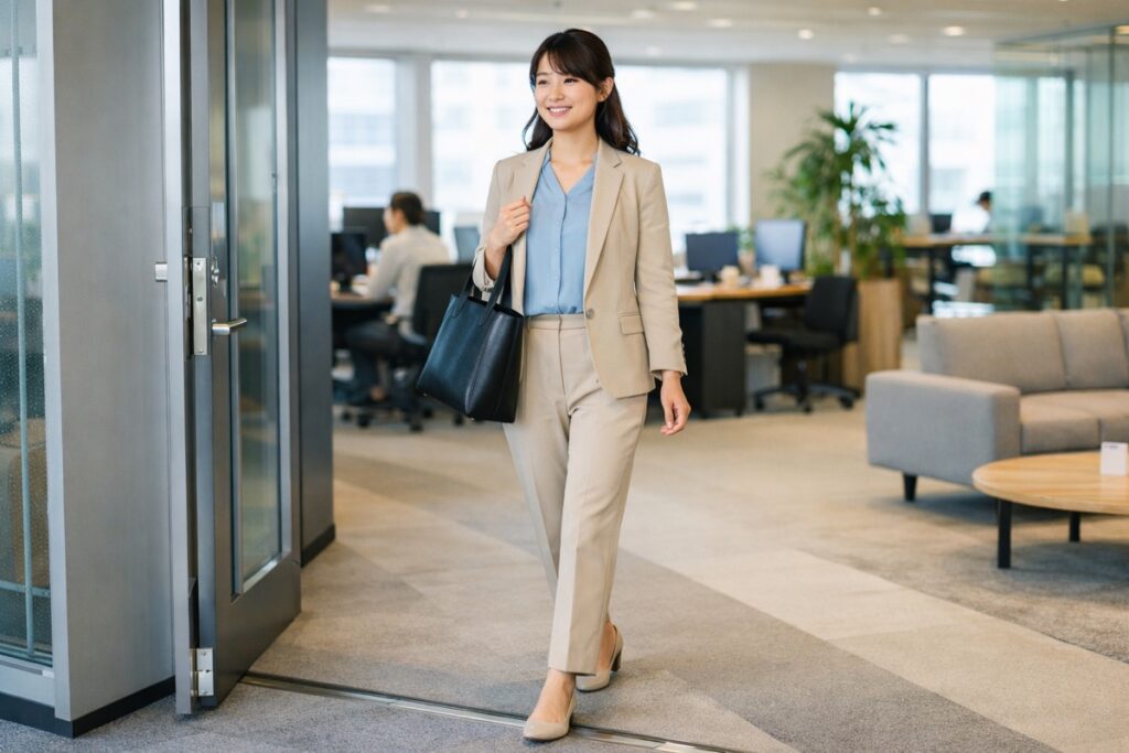 公務員から民間を象徴する若手女性のビジネスパーソンの写真