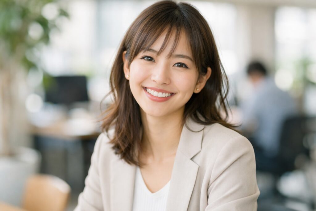 20代の転職を象徴する若手女性のビジネスパーソンの写真