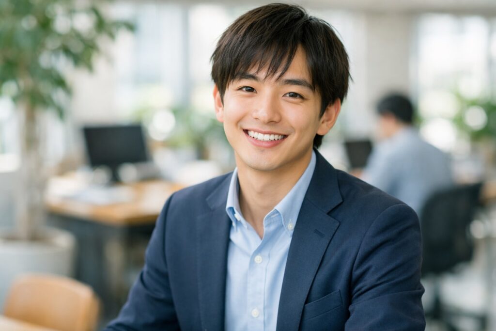 第二新卒を象徴する若手男性のビジネスパーソンの写真