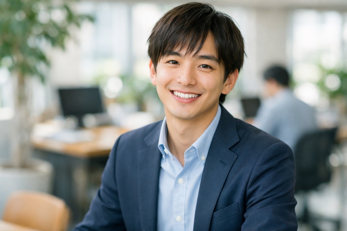 第二新卒を象徴する若手男性のビジネスパーソンの写真