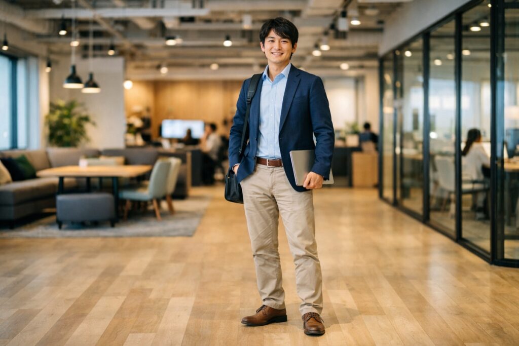 公務員から大手IT体験談を象徴する若手男性のビジネスパーソンの写真