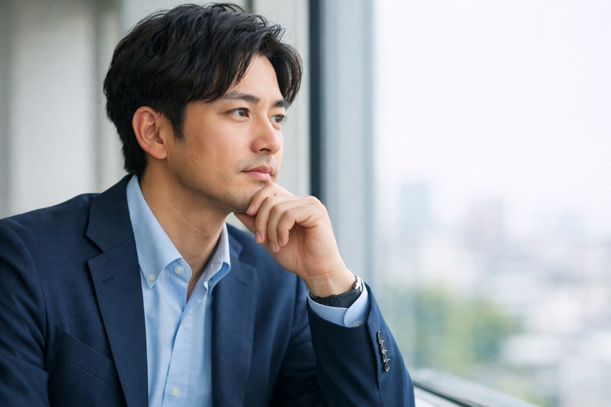 市場価値を象徴する若手男性のビジネスパーソンの写真