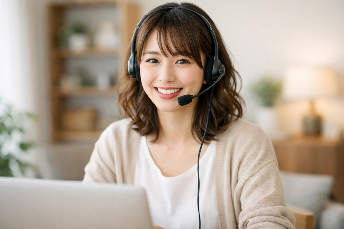 Web面接を象徴する若手女性のビジネスパーソンの写真