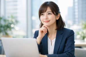 エージェントの複数併用を象徴する若手女性のビジネスパーソンの写真