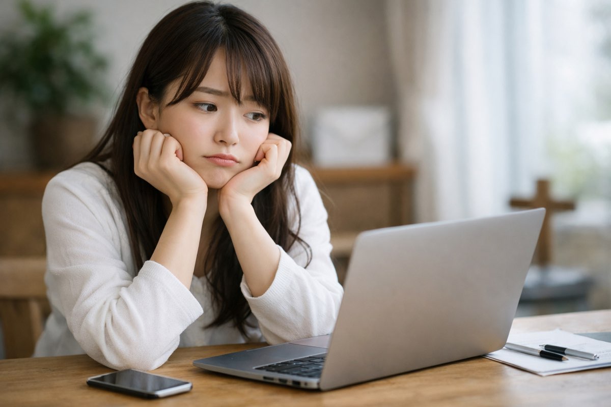 スマホを見て選考結果の連絡を待つ若手のビジネスパーソン（サイレントお祈りのイメージ）