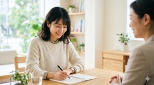 公務員からの転職でキャリア相談を受ける女性